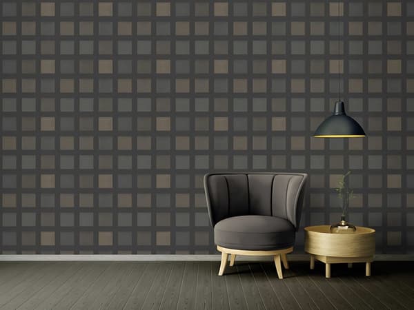 Non woven-tapet geometrisk Profhome 371724-GU lätt texturerad matt färg svart guld 5,33 m2