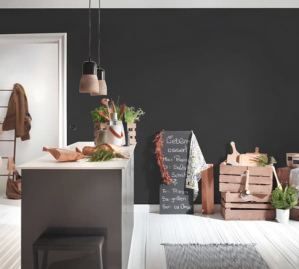 Non woven-tapet uni kulör Profhome 371781-GU lätt texturerad matt färg svart 5,33 m2