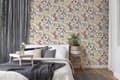 Miniatyrbild 5 av 8: Non woven-tapet blomster Profhome 372761-GU slät matt färg röd gul grå 5,33 m2