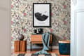 Miniatyrbild 7 av 8: Non woven-tapet blomster Profhome 372761-GU slät matt färg röd gul grå 5,33 m2
