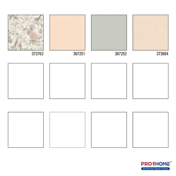 Non woven-tapet blomster Profhome 372762-GU slät matt färg grå rosa orange 5,33 m2