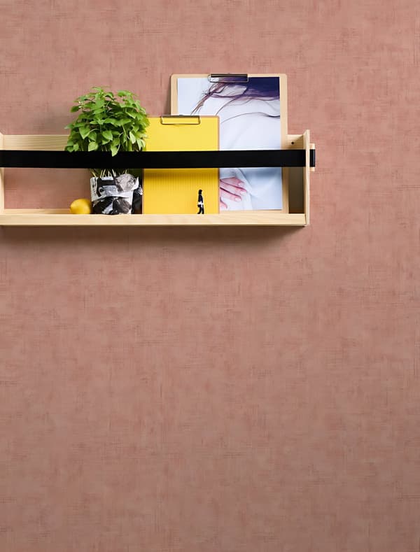 Non woven-tapet uni kulör Profhome 373343-GU lätt texturerad matt färg rosa 5,33 m2