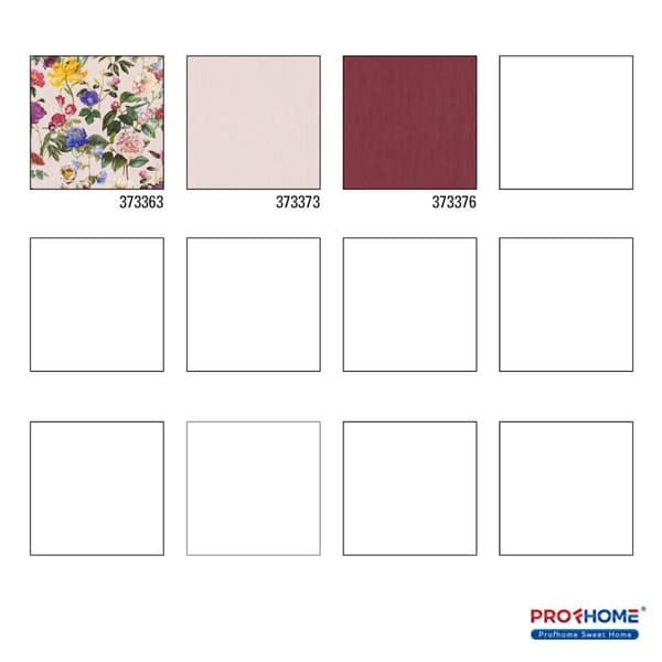 Non woven-tapet Blommig Profhome 373363-GU lätt texturerad matt färg rosa grön violett gul 5,33 m2