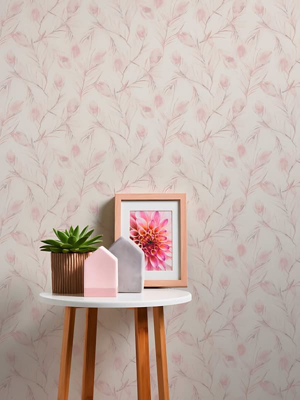 Non woven-tapet blomster Profhome 373672-GU slät matt färg rosa brons grå 5,33 m2