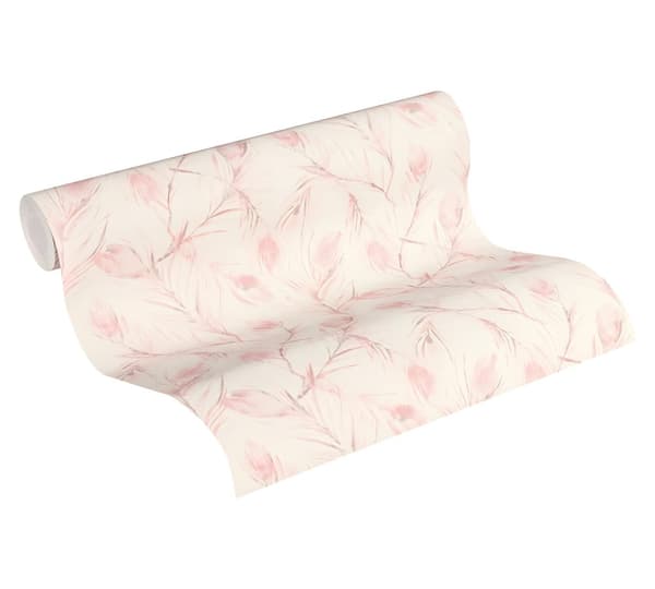 Non woven-tapet blomster Profhome 373672-GU slät matt färg rosa brons grå 5,33 m2