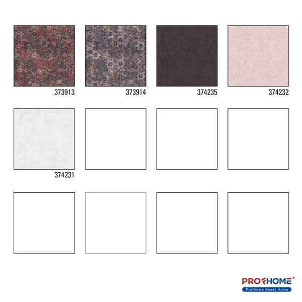 Non woven-tapet kakel mönster Profhome 373913-GU lätt texturerad matt mönster blank bakgrund färg brun röd röd 5,33 m2