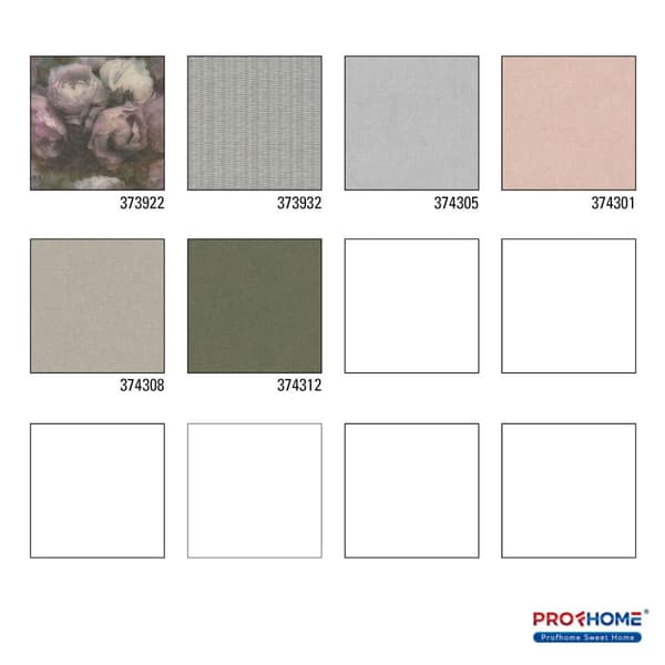 Non woven-tapet blomster Profhome 373922-GU lätt texturerad matt färg violett grå vit 5,33 m2