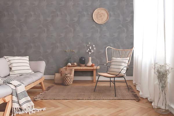 Non woven-tapet blomster Profhome 373961-GU lätt texturerad matt färg brun grå beige 5,33 m2