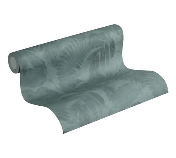 Non woven-tapet blomster Profhome 373963-GU lätt texturerad matt färg grön 5,33 m2