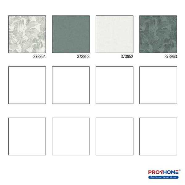 Non woven-tapet blomster Profhome 373964-GU lätt texturerad matt färg grön grädde beige 5,33 m2