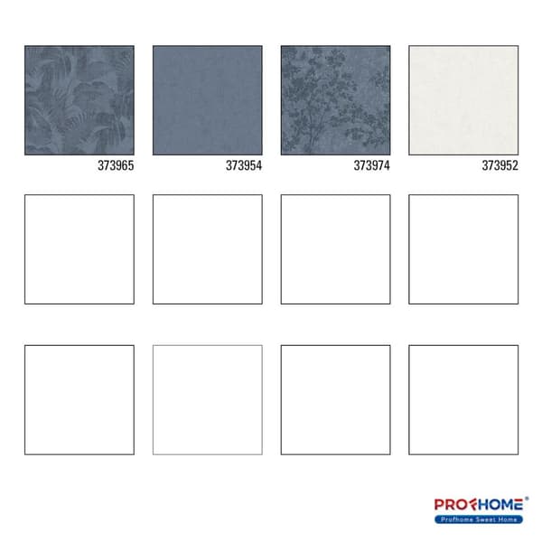 Non woven-tapet blomster Profhome 373965-GU lätt texturerad matt färg blå 5,33 m2