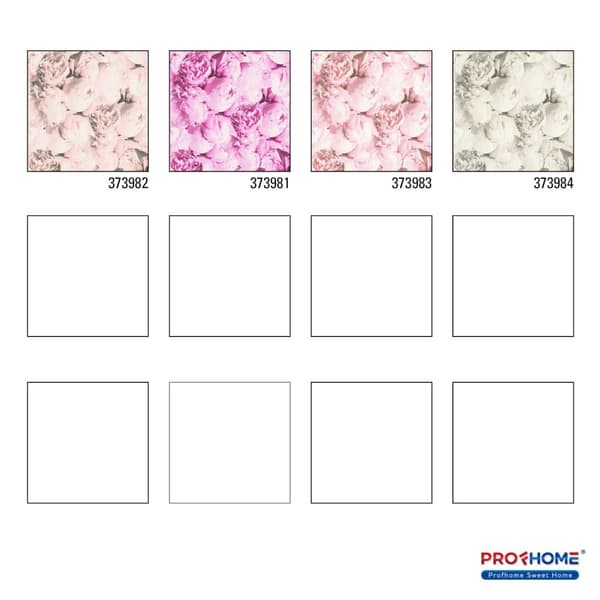 Non woven-tapet blomster Profhome 373982-GU slät matt färg rosa grädde 5,33 m2