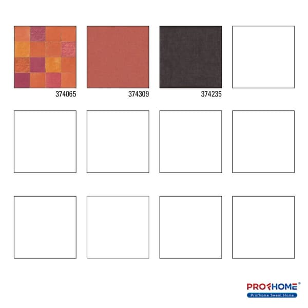 Non woven-tapet kakel mönster Profhome 374065-GU lätt texturerad matt färg orange röd 5,33 m2