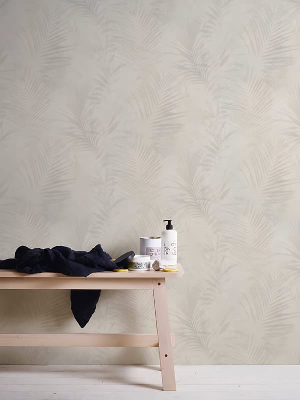 Non woven-tapet palmer Profhome 374113-GU lätt texturerad matt färg beige grädde grå 5,33 m2