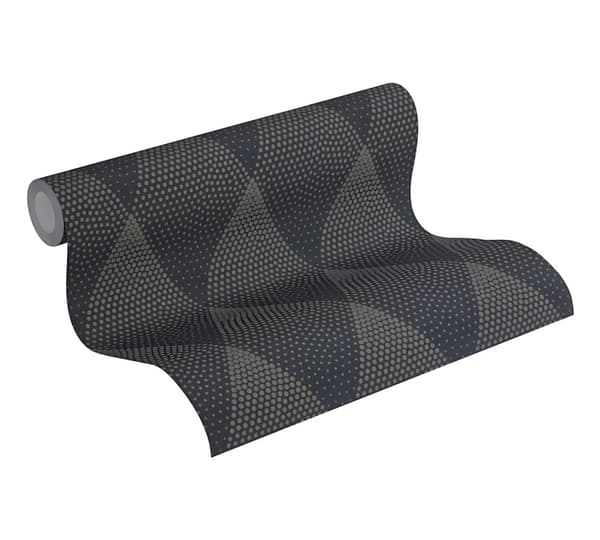Kuitutapetti geometrinen Profhome 374193-GU sileä kimalteleva kuvio matta tausta färg kulta musta 5,33 m2