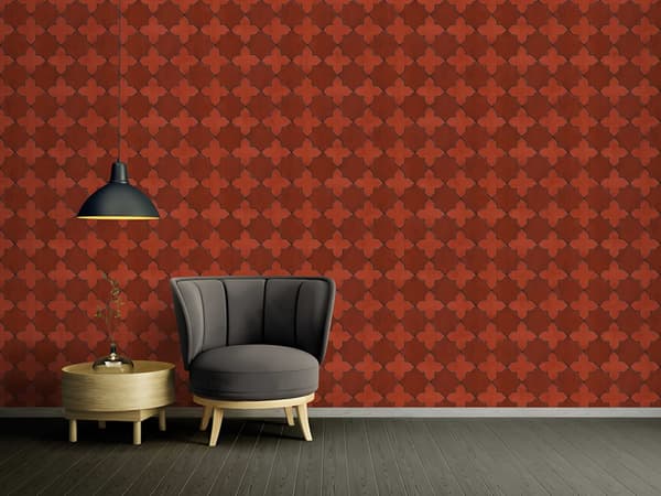 Non woven-tapet geometrisk Profhome 374211-GU lätt texturerad matt färg röd grå svart 5,33 m2