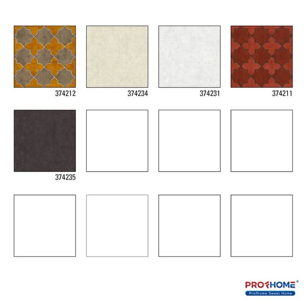 Non woven-tapet geometrisk Profhome 374212-GU lätt texturerad matt färg gul beige grädde 5,33 m2