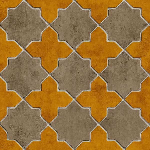 Non woven-tapet geometrisk Profhome 374212-GU lätt texturerad matt färg gul beige grädde 5,33 m2