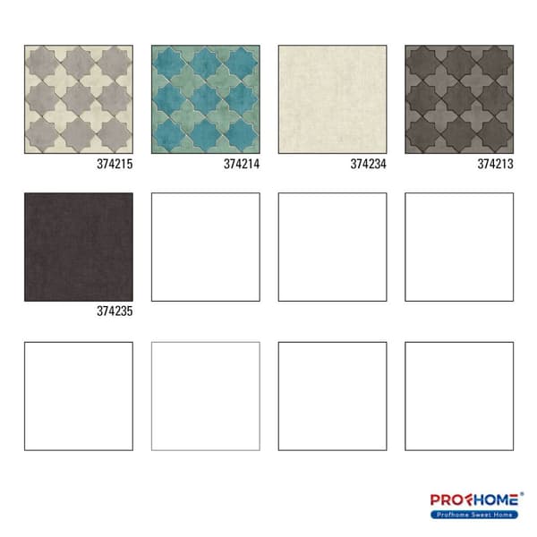 Non woven-tapet geometrisk Profhome 374215-GU lätt texturerad matt färg grå grädde 5,33 m2