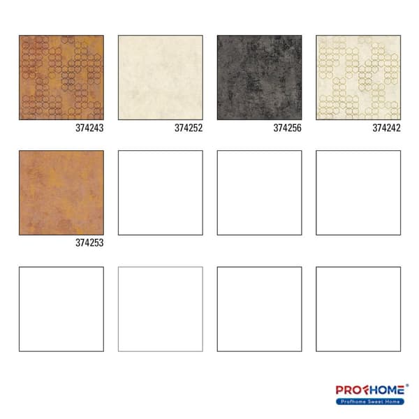 Non woven-tapet begagnad utseende Profhome 374243-GU lätt texturerad glansigt mönster matt bakgrund färg orange guld brun 5,33 m2