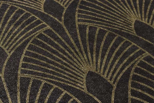 Non woven-tapet ornament Profhome 374273-GU lätt texturerad glansigt mönster matt bakgrund färg svart guld 5,33 m2