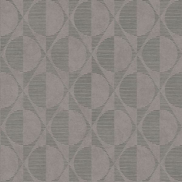 Non woven-tapet retro Profhome 374785-GU lätt texturerad glansigt mönster matt bakgrund färg grå beige svart 5,33 m2