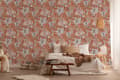 Miniatyrbild 4 av 7: Non woven-tapet blomster Profhome 375204-GU lätt texturerad matt färg orange vit brun 5,33 m2