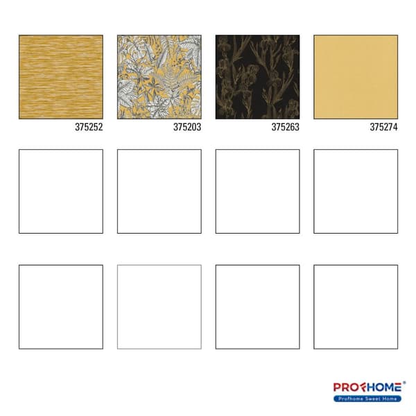 Non woven-tapet randigt mönster Profhome 375252-GU lätt texturerad matt färg gul 5,33 m2