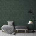 Miniatyrbild 5 av 7: Non woven-tapet randigt mönster Profhome 375254-GU lätt texturerad matt färg grön 5,33 m2
