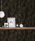 Miniatyrbild 6 av 7: Non woven-tapet design Profhome 375263-GU slät matt färg svart gul 5,33 m2