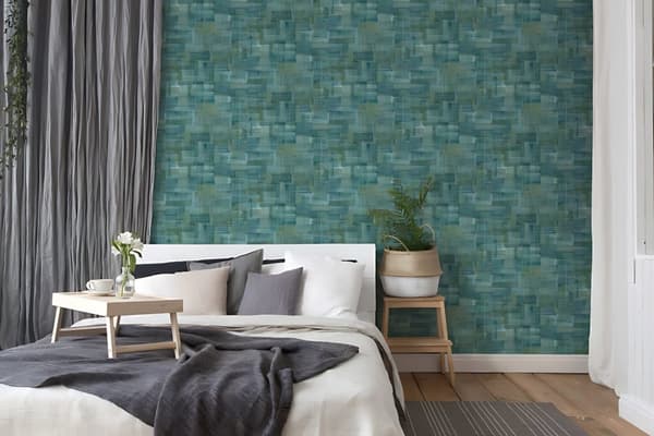 Ikke-vævet tapet aquarelle stil Profhome 375321-gu glat mat färg blå  grøn gul 5,33 m2