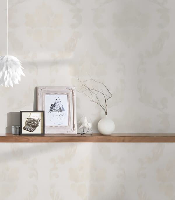 Ikke-vævet tapet ornament Profhome 375521-gu lidt tekstureret mat färg beige creme 5,33 m2