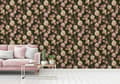 Miniatyrbild 4 av 7: Non woven-tapet blomster Profhome 376501-GU lätt texturerad matt färg rosa grädde grön 5,33 m2