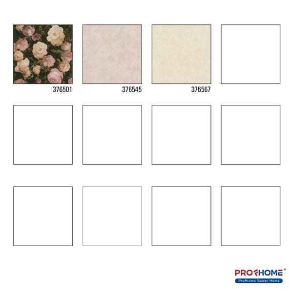 Non woven-tapet blomster Profhome 376501-GU lätt texturerad matt färg rosa grädde grön 5,33 m2
