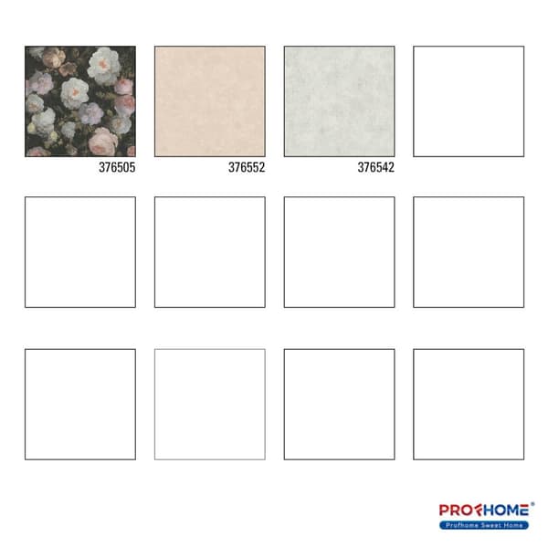 Non woven-tapet blomster Profhome 376505-GU lätt texturerad matt färg rosa grön vit 5,33 m2