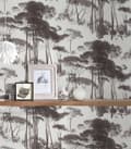 Miniatyrbild 6 av 7: Non woven-tapet skog Profhome 376511-GU lätt texturerad matt färg svart vit 5,33 m2