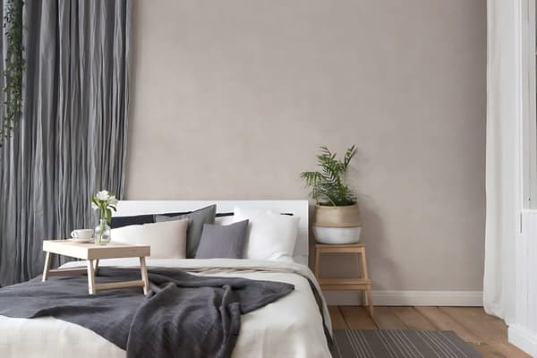 Non woven-tapet uni kulör Profhome 376545-GU lätt texturerad matt färg rosa grädde kromgrön 5,33 m2