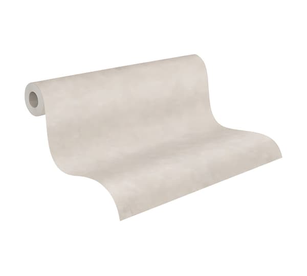 Non woven-tapet uni kulör Profhome 376555-GU lätt texturerad matt färg grädde grå grå 5,33 m2