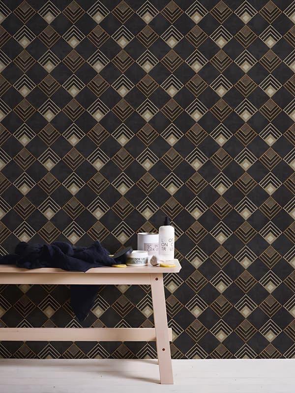 Non woven-tapet abstrakt Profhome 376822-GU lätt texturerad matt färg antracit grädde beige 5,33 m2
