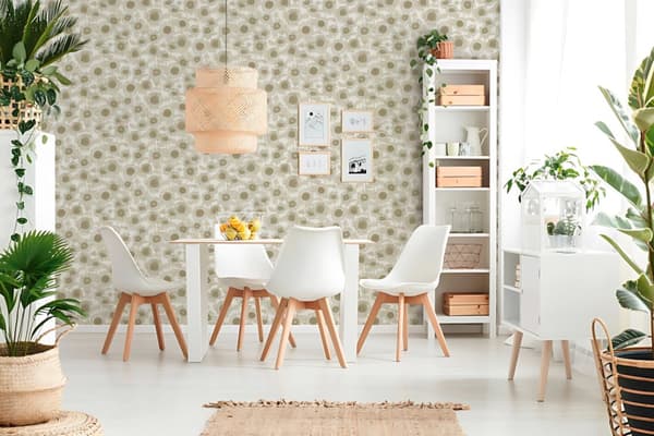 Non woven-tapet blomster Profhome 376851-GU lätt texturerad matt färg beige vit 5,33 m2