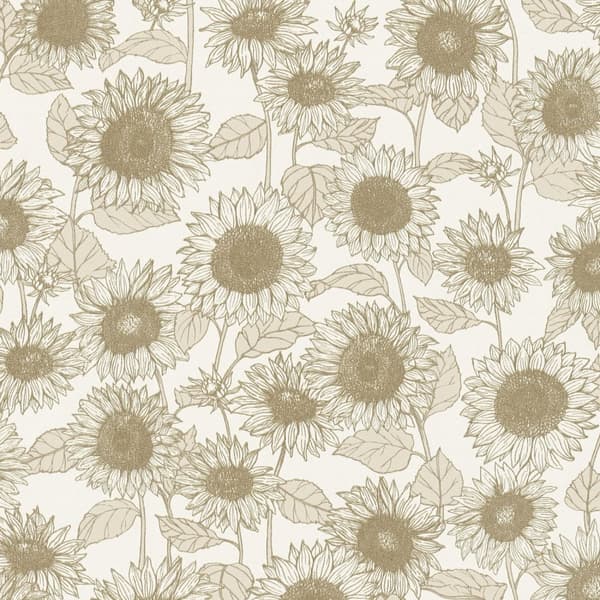 Non woven-tapet blomster Profhome 376851-GU lätt texturerad matt färg beige vit 5,33 m2