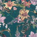 Miniatyrbild 1 av 6: Non woven-tapet kolibrier Profhome 377012-GU slät matt färg blå teal orange gul rosa 5,33 m2