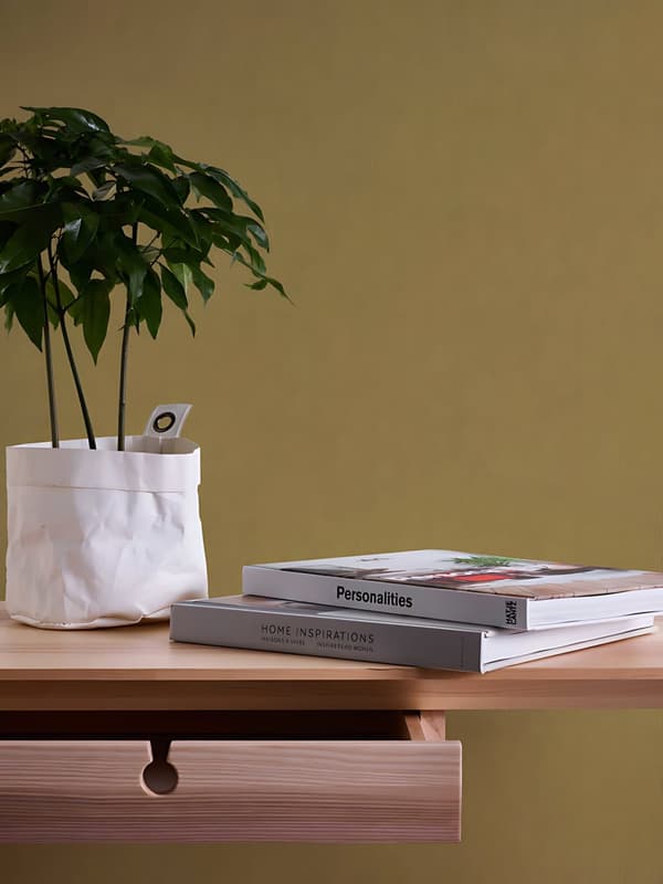Non woven-tapet uni kulör Profhome 377035-GU slät matt färg gul brun 5,33 m2