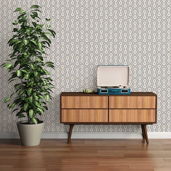 Non woven-tapet retro Profhome 377076-GU slät matt färg grå guld vit 5,33 m2