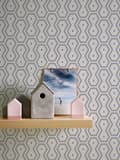 Miniatyrbild 6 av 6: Non woven-tapet retro Profhome 377076-GU slät matt färg grå guld vit 5,33 m2