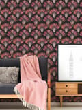Miniatyrbild 5 av 6: Non woven-tapet palmer Profhome 377083-GU slät matt färg svart orange violett rosa 5,33 m2