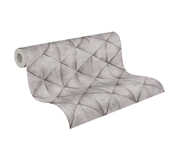 Non woven-tapet geometrisk Profhome 377423-GU slät matt färg grå antracit 5,33 m2