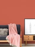 Miniatyrbild 5 av 6: Non woven-tapet uni kulör Profhome 377482-GU slät matt färg orange 5,33 m2