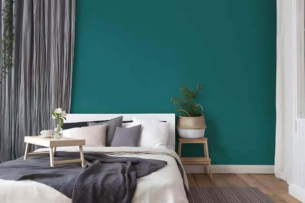 Non woven-tapet uni kulör Profhome 377492-GU slät matt färg grön blå 5,33 m2