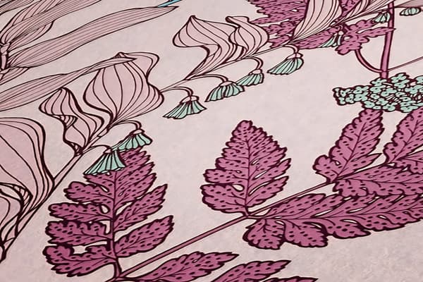 Non woven-tapet blomster Profhome 377518-GU slät matt färg rosa röd blå brun 5,33 m2